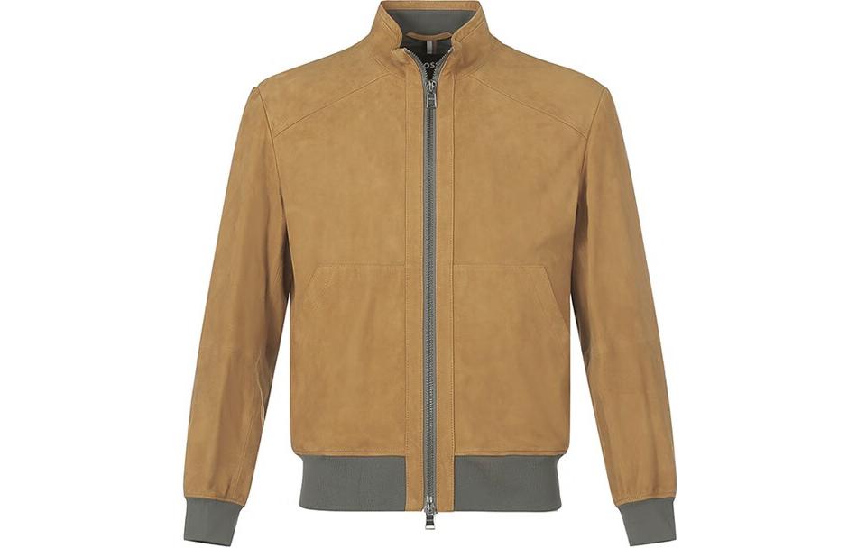 HUGO BOSS High-Neck Casual Jacket in Ginger Yellow 50469845-288