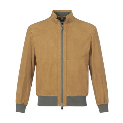 HUGO BOSS High-Neck Casual Jacket in Ginger Yellow 50469845-288