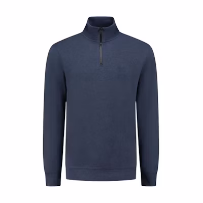 HUGO BOSS High-Neck Pullover Sweatshirt Solid Logo Blue 50468926-418