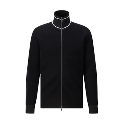 HUGO BOSS Holiday SS22 Striped Knit Jacket Black 50463045-001
