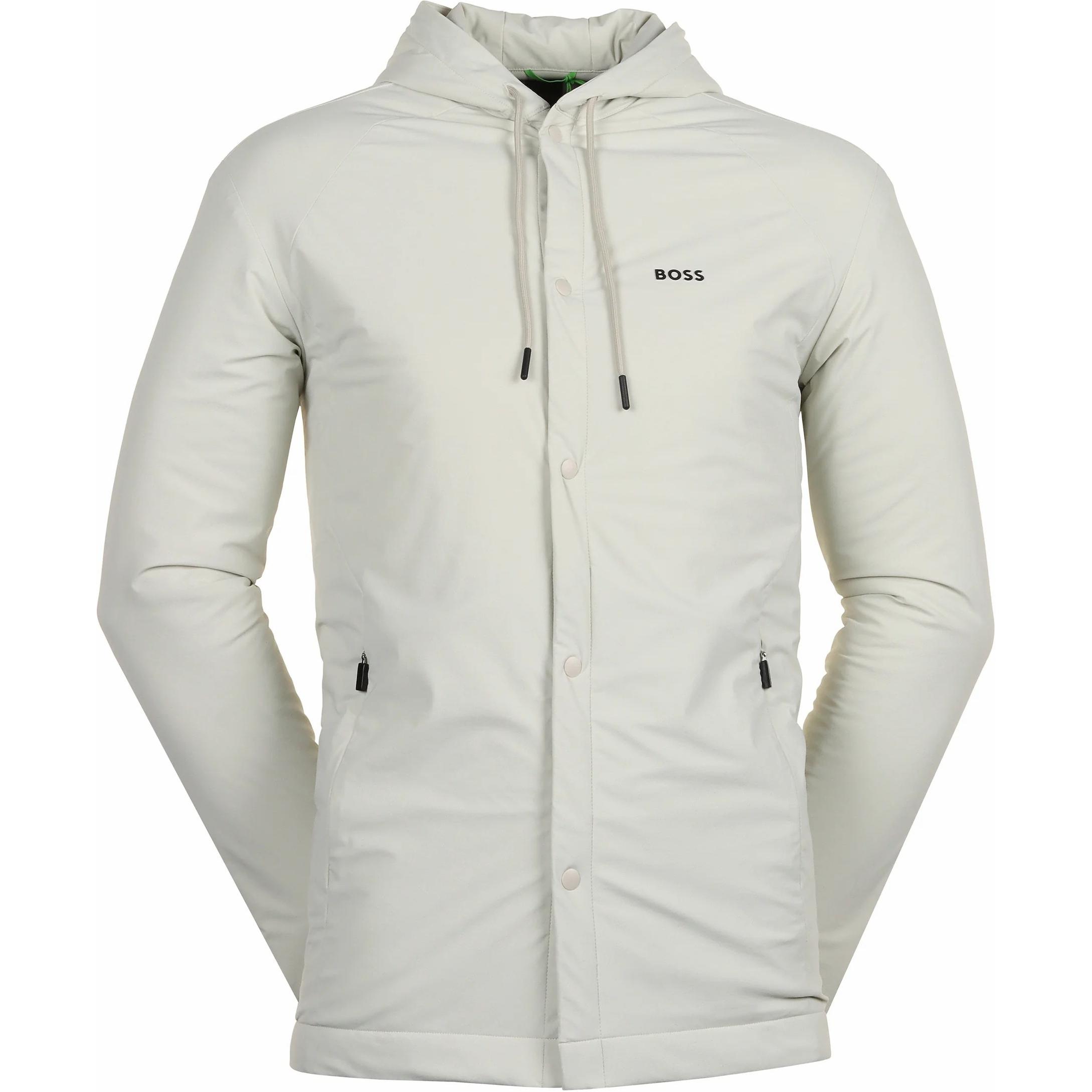 HUGO BOSS Hooded Relaxed-Fit Jacket with Logo Detail in Light Beige 50505914-271