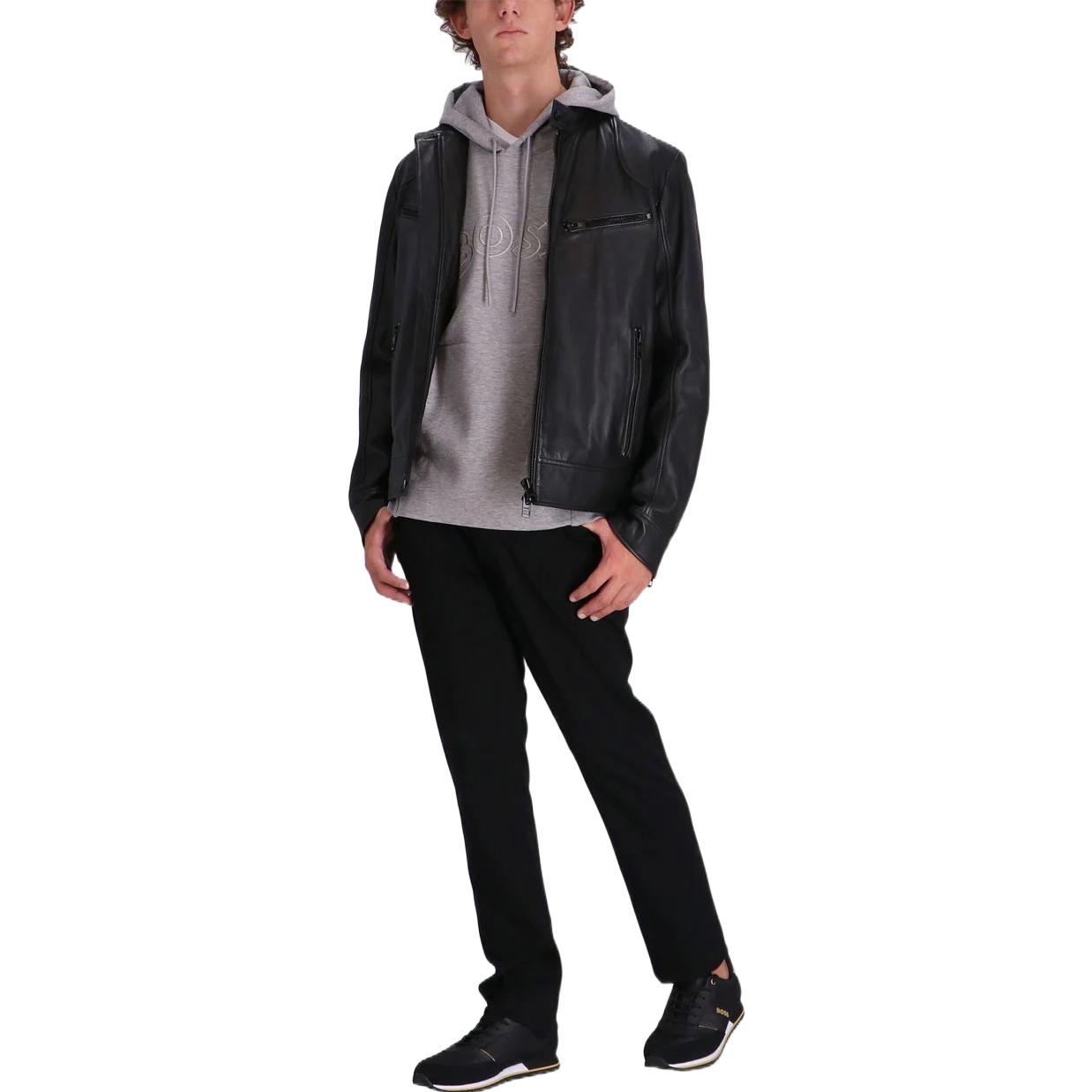 HUGO BOSS Hoodie with Arc Logo Embroidery and Drawstring in Light Grey 50477131-059 圖 4