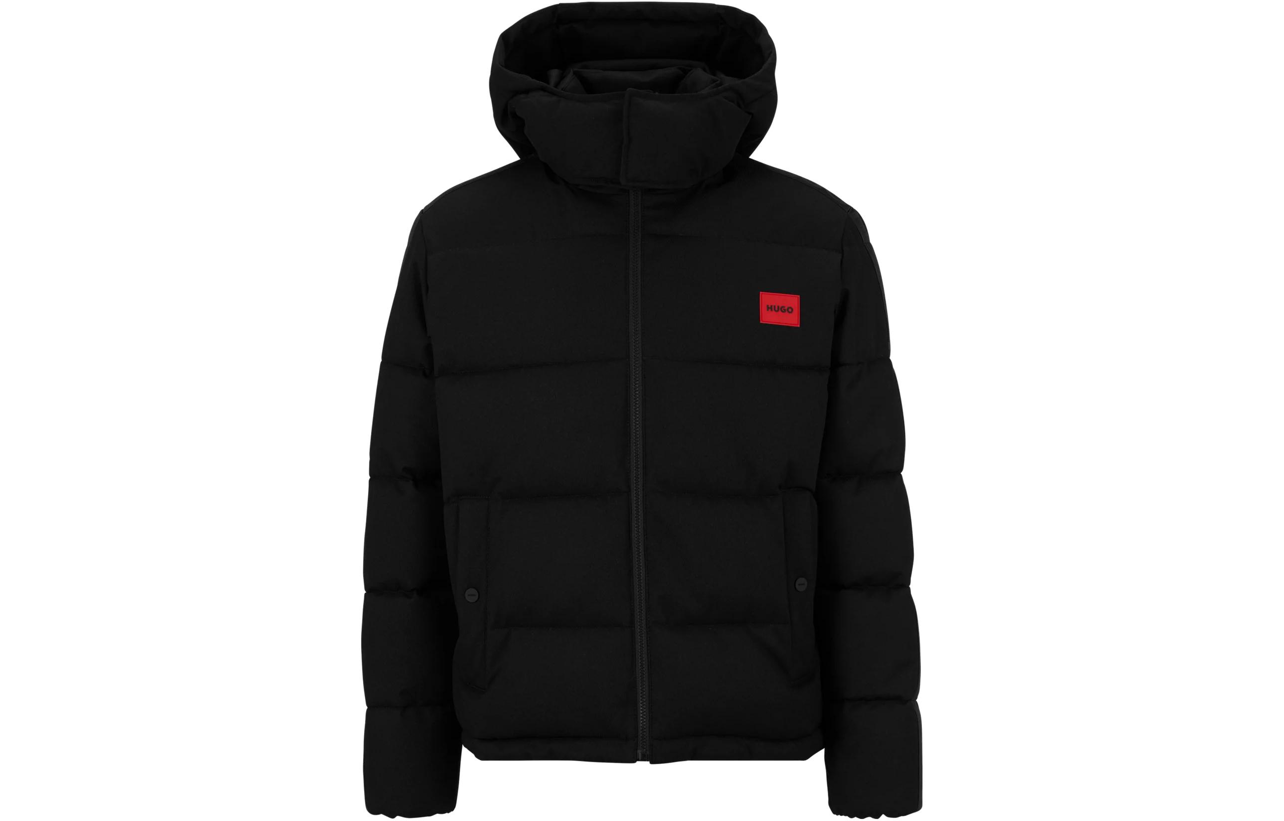 HUGO BOSS Hoodie Zip-Up Jacket with Logo Print Black 50481732-001