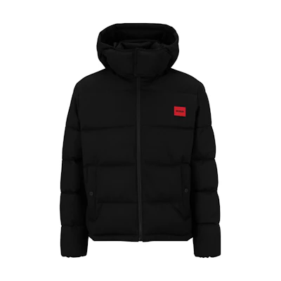 HUGO BOSS Hoodie Zip-Up Jacket with Logo Print Black 50481732-001