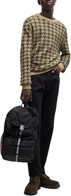 HUGO BOSS 千鳥格紋圓領寬鬆針織毛衣 米色 50516620-281 Lookbook HUGO BOSS 千鳥格紋圓領寬鬆針織毛衣 米色 50516620-281