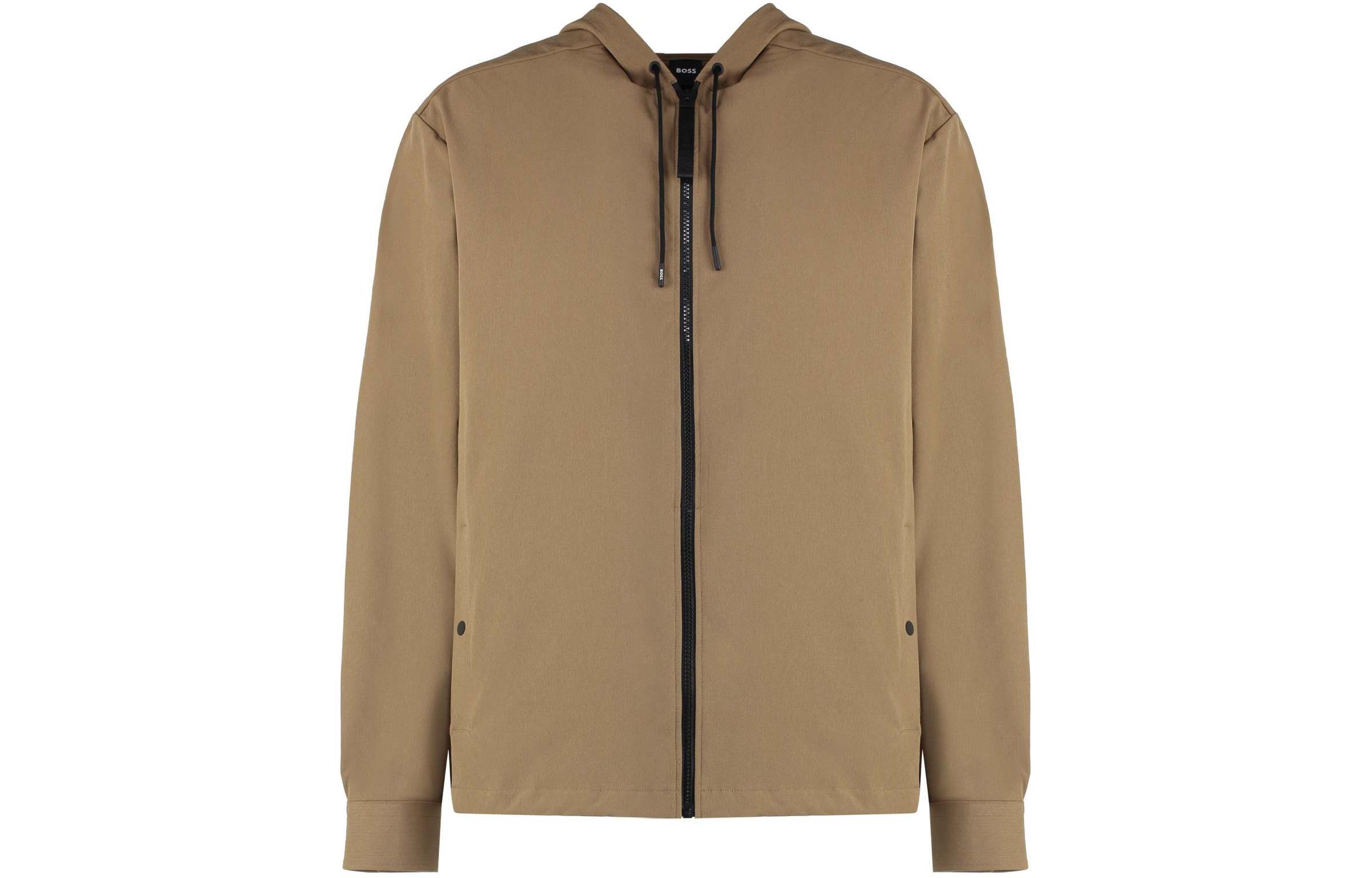 HUGO BOSS Khaki Hoodie Full-Zip Jacket Long Sleeve 50509215-249