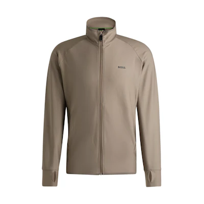 HUGO BOSS Khaki Letter Logo Print Long Sleeve Jacket 50517747-334