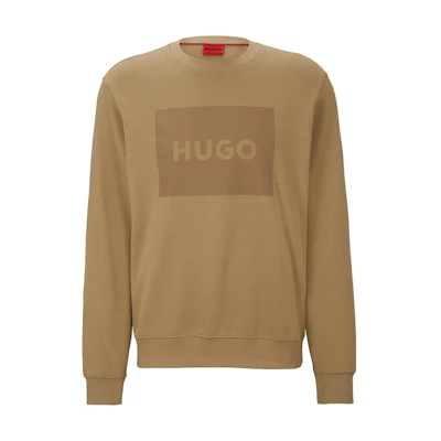 HUGO BOSS Khaki Pullover Sweatshirt with Logo Print 50467944-242