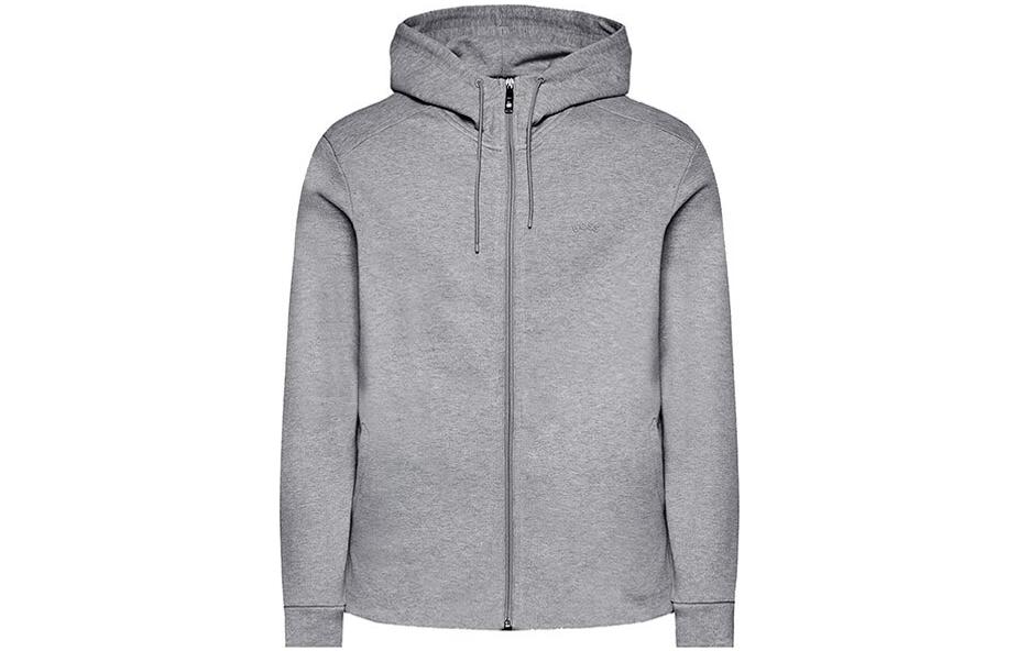 HUGO BOSS Labeled Hoodie in Gray 50469104-059