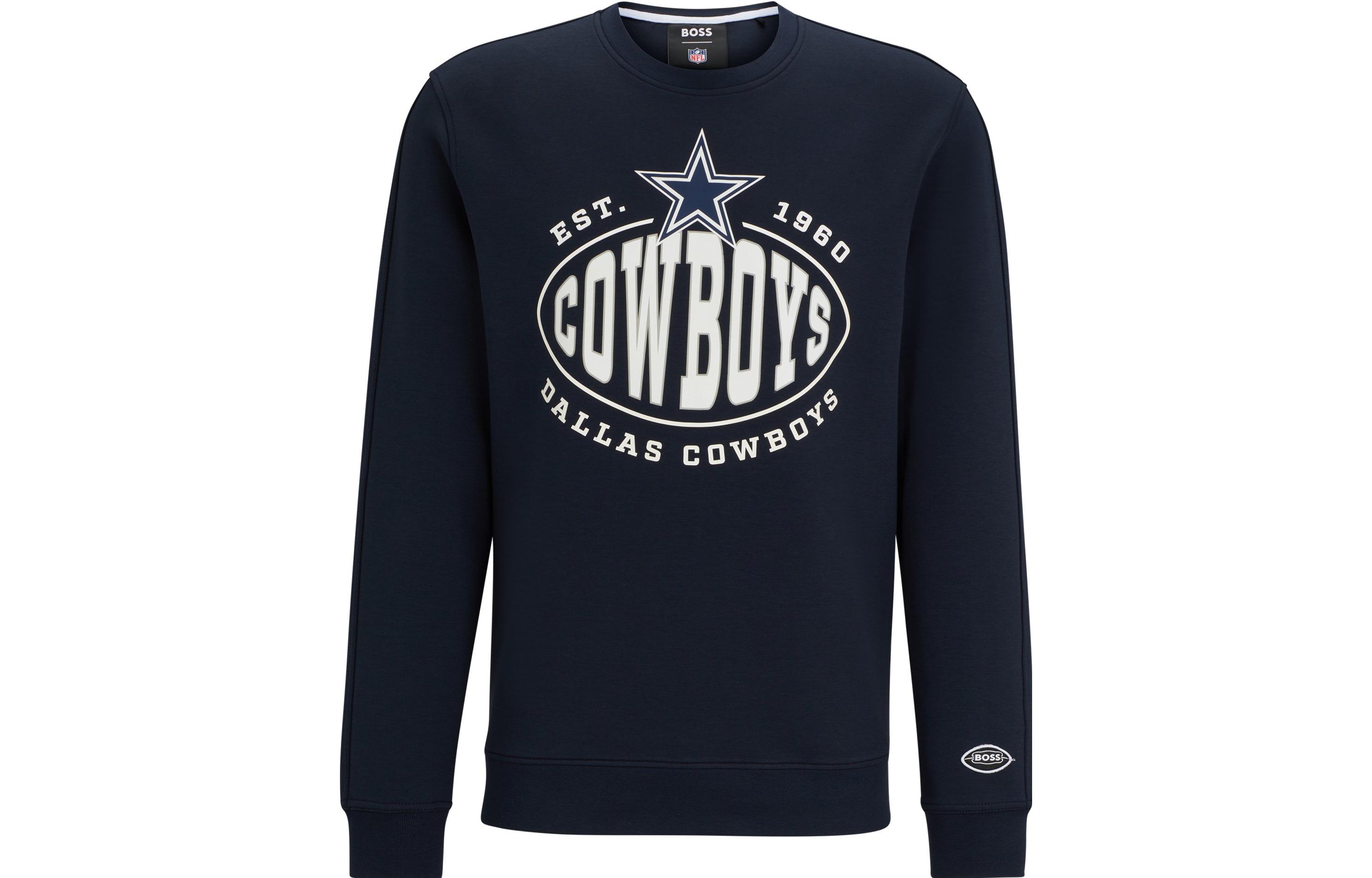 HUGO BOSS Letter Graphic Print Sweatshirt Denim Blue - 50504600-404