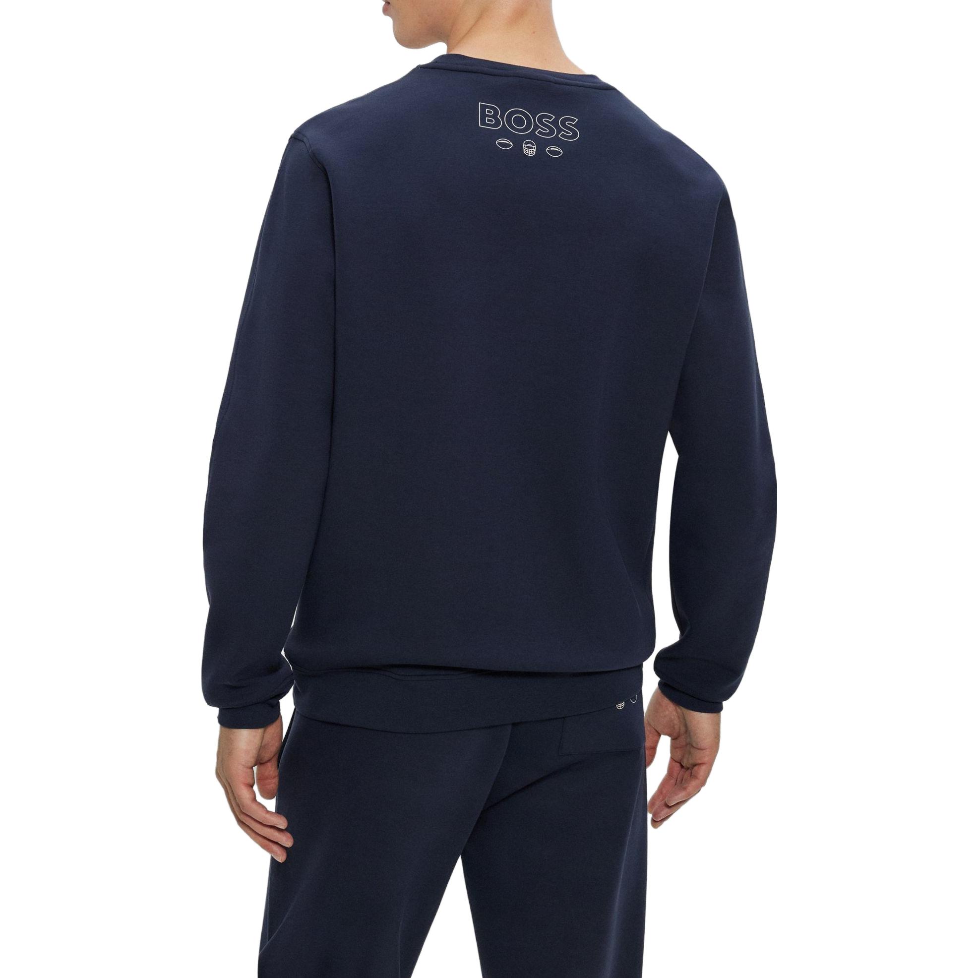 HUGO BOSS Letter Graphic Print Sweatshirt Denim Blue - 50504600-404 圖 4