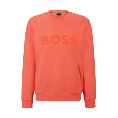 HUGO BOSS Letter Jacquard Crewneck Sweatshirt Light Red Casual Wear 50510350-646