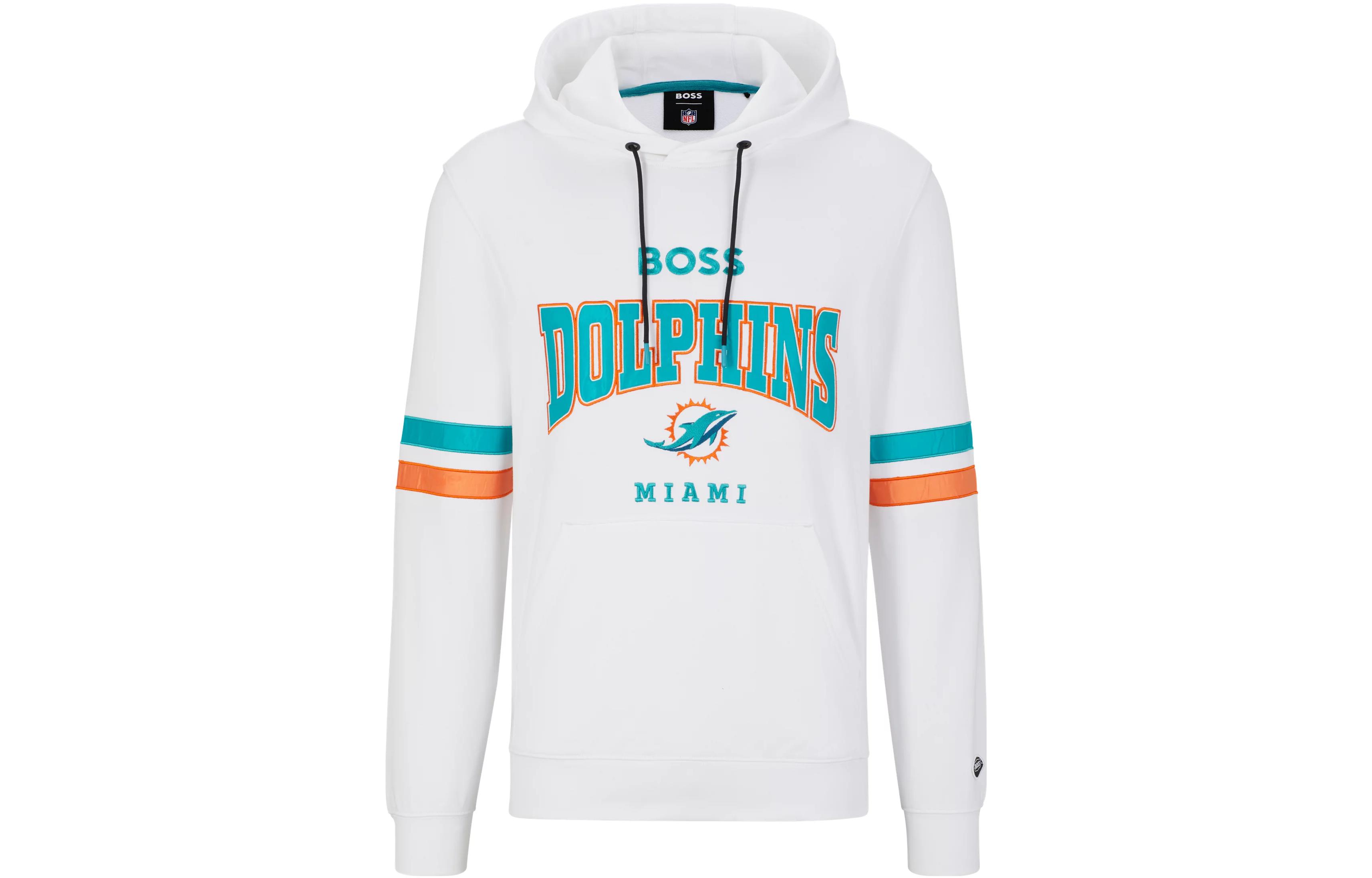 HUGO BOSS Letter Logo Print Hoodie White/Green 50497505-101