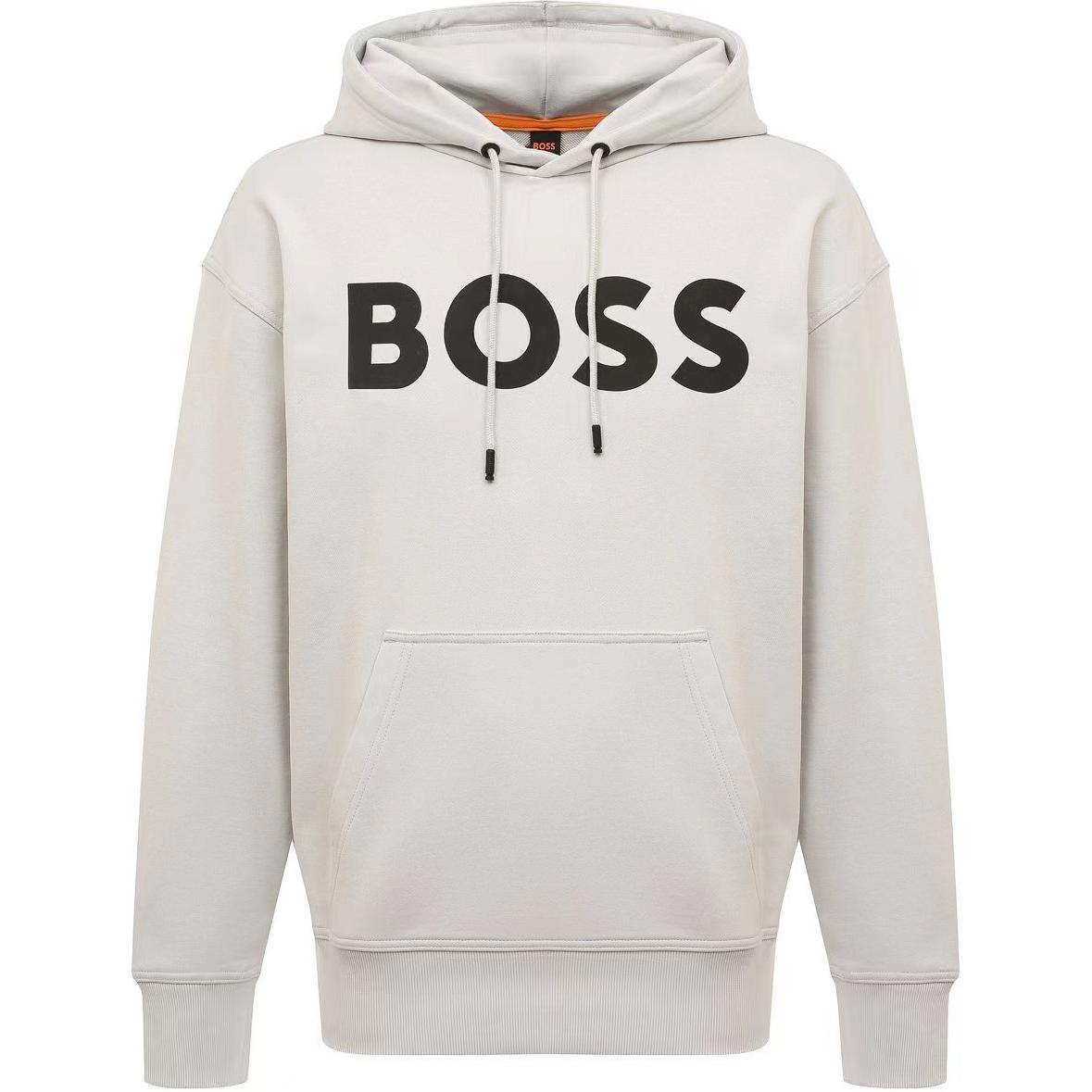 HUGO BOSS Letter Logo Printed Hoodie Khaki - Casual Fashion 50487134-057