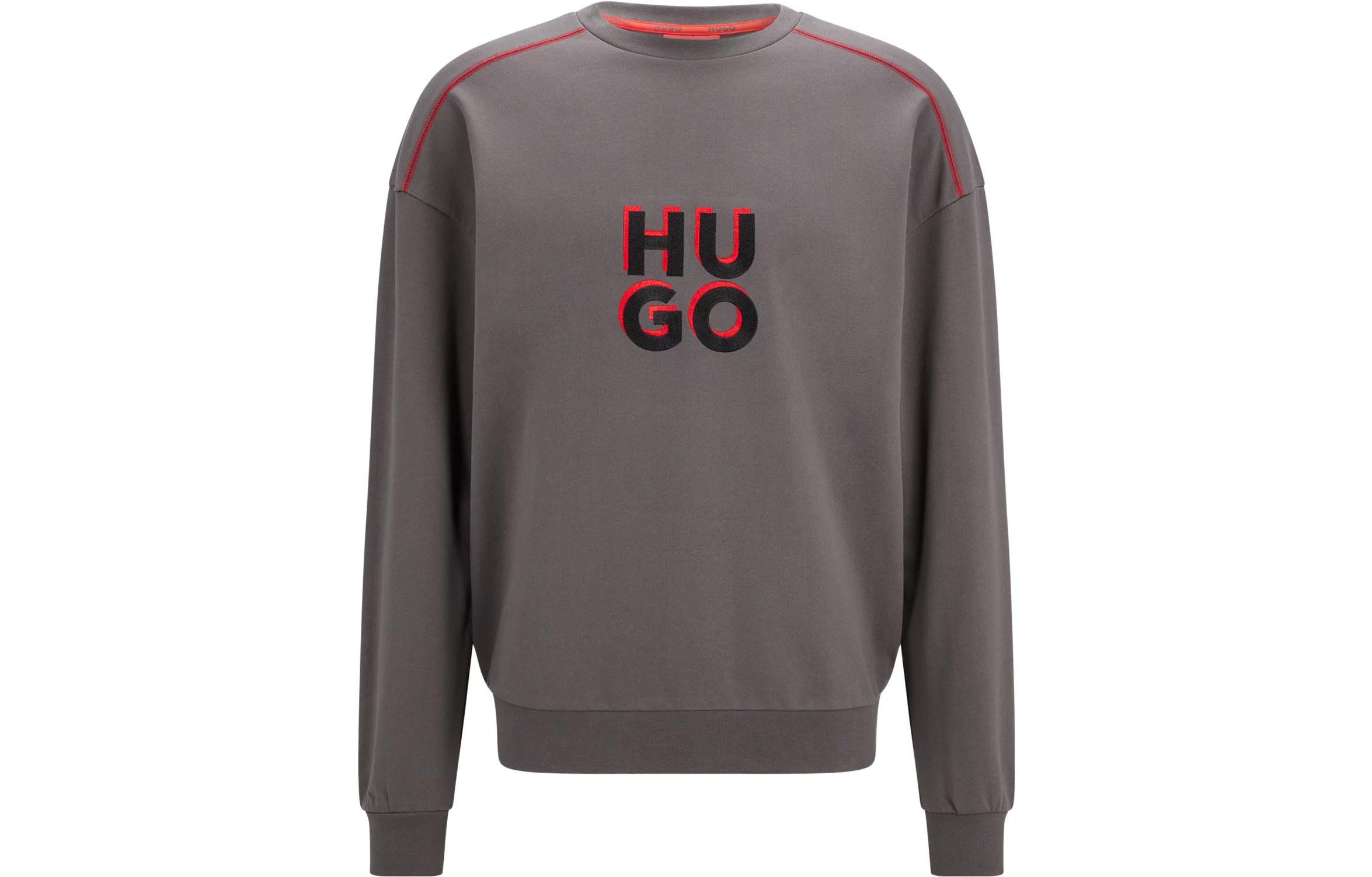 HUGO BOSS Letter Print Crewneck Sweatshirt Brown () 50478920-021