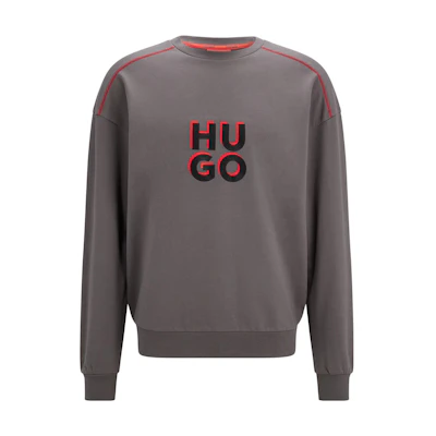 HUGO BOSS Letter Print Crewneck Sweatshirt Brown () 50478920-021