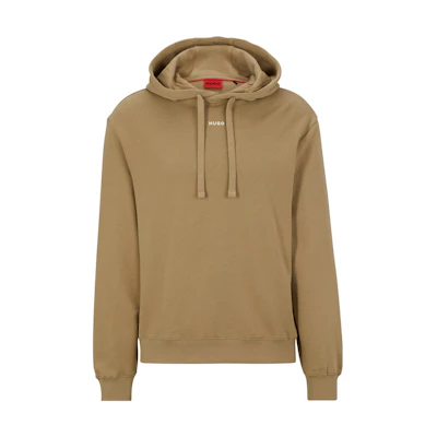 HUGO BOSS Letter Print Drawstring Hoodie Brown 50486478-242