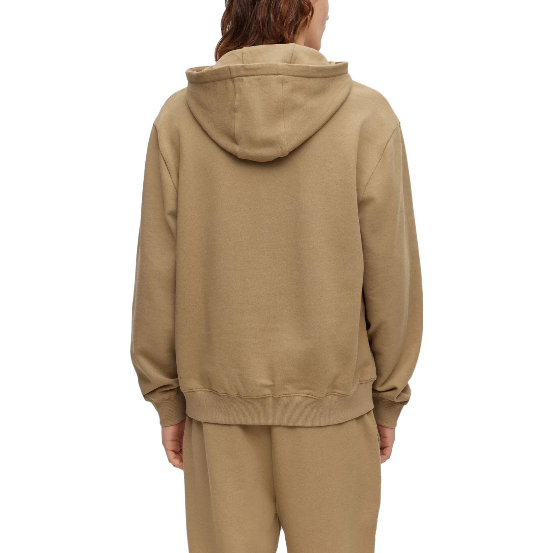 Shop 雨果博斯字母印花抽绳连帽衫棕色 50486478-242