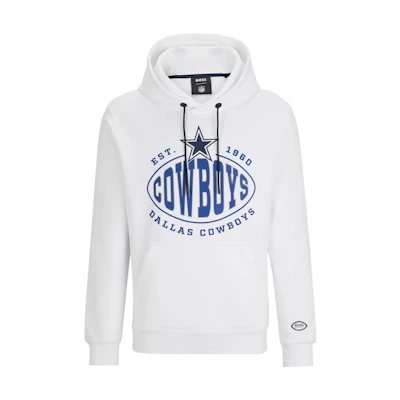 HUGO BOSS Letter Print Drawstring Hoodie White Mens 50504598-100