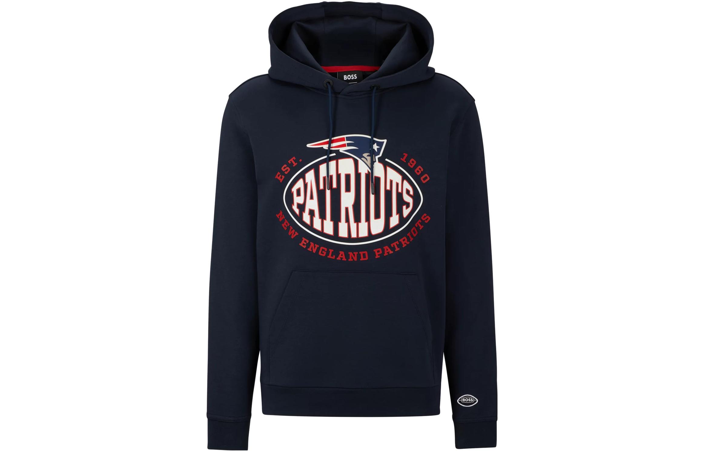 HUGO BOSS Letter Print Hoodie Dark Blue 50504598-406