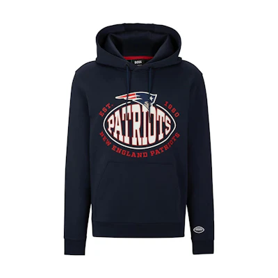 HUGO BOSS Letter Print Hoodie Dark Blue 50504598-406