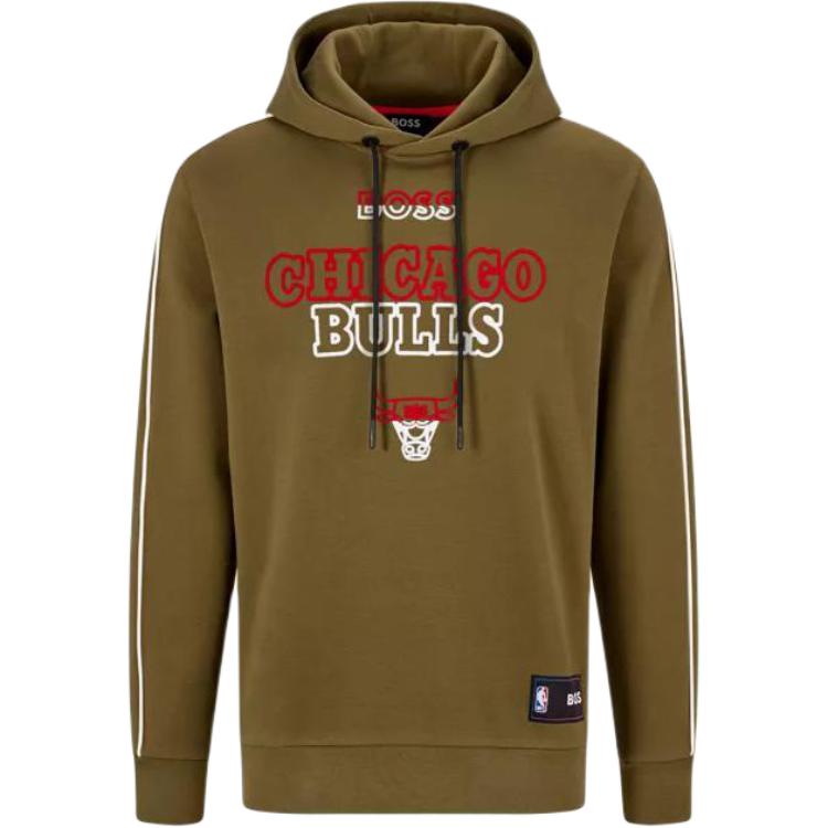 HUGO BOSS Letter Print Striped Pullover Hoodie 50477404-346