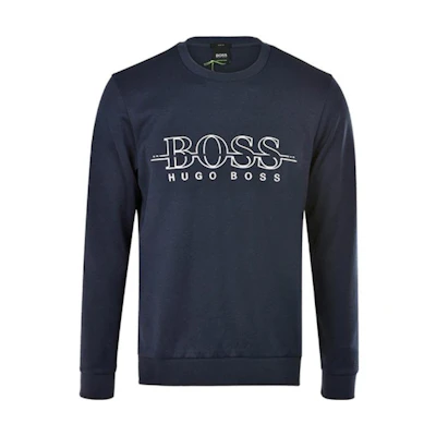 HUGO BOSS Letter Print Sweatshirt Deep Blue SALBO-50387162-410