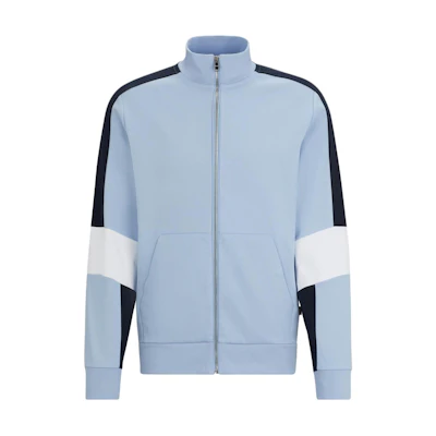 HUGO BOSS Light Blue Color-Blocked Cotton-Blend Zip-Up Jacket 50512683-450