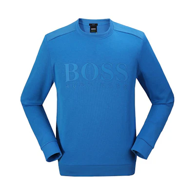 HUGO BOSS Light Blue Crewneck Logo Sweatshirt 50379126-489