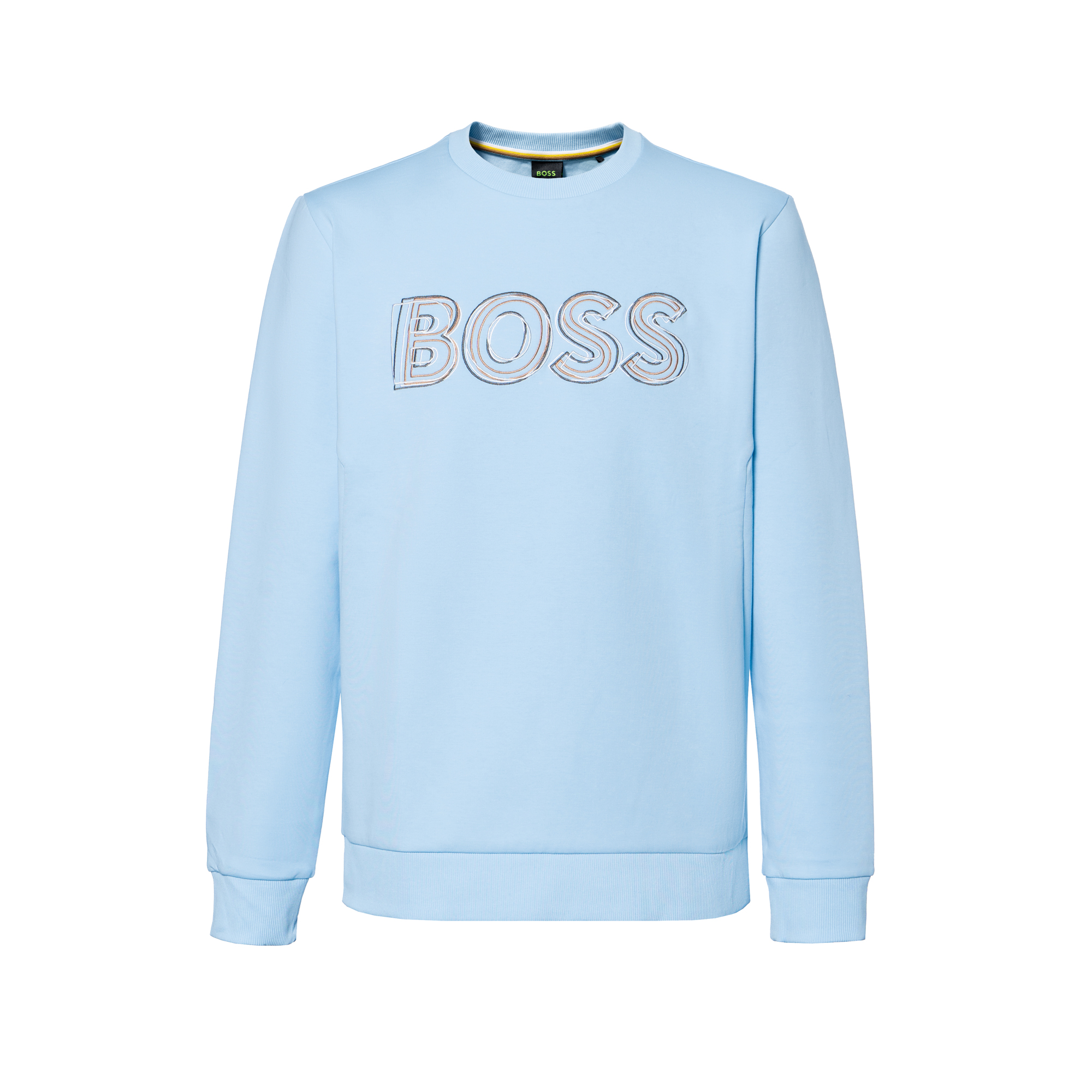 HUGO BOSS Light Blue Sweatshirt with Embroidered Logo 50471878-453