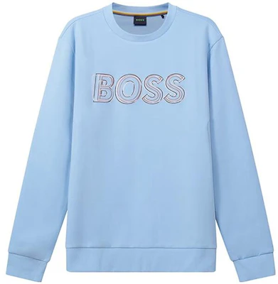 HUGO BOSS 淺藍刺繡標誌長袖運動上衣 50471878-453 Order HUGO BOSS 淺藍刺繡標誌長袖運動上衣 50471878-453