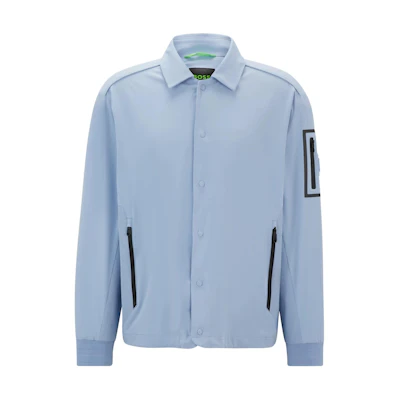 HUGO BOSS Light Blue Zip-Up Collared Long-Sleeve Jacket 50521356-498