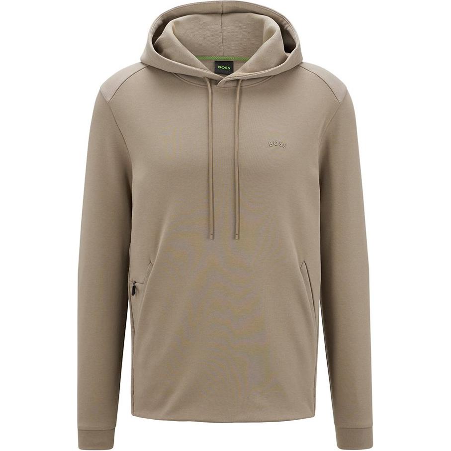 HUGO BOSS Light Brown Hoodie with Logo Print Long Sleeve Casual Design 50471849-334