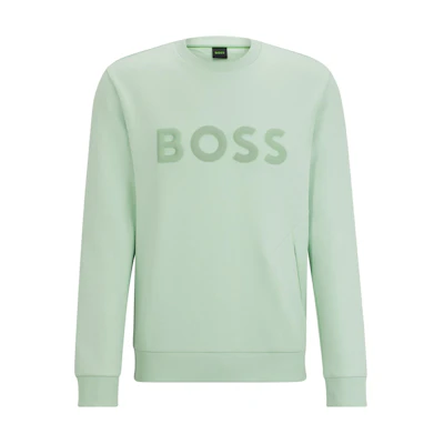 HUGO BOSS Light Green Crewneck Sweatshirt with Logo Design 50510350-388