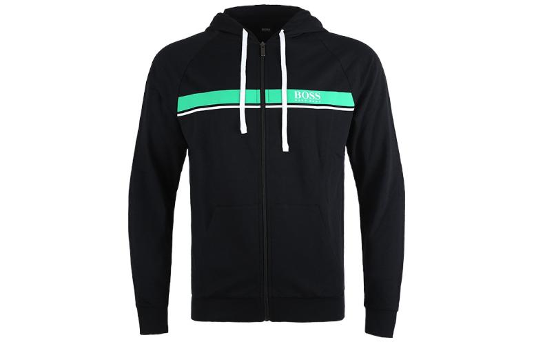 HUGO BOSS Lightweight Black Hoodie with Graphic Print 50460328-001