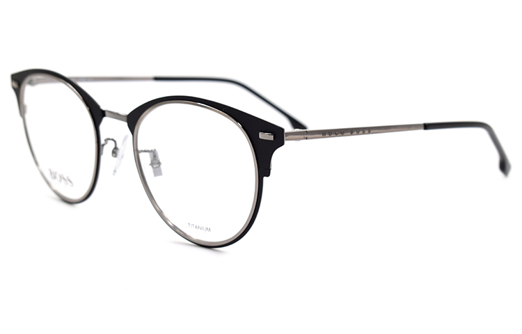 Lookbook HUGO BOSS Lightweight Titanium Full-Rim Optical Glasses Matte Black (). BOSS1145/F-51-003