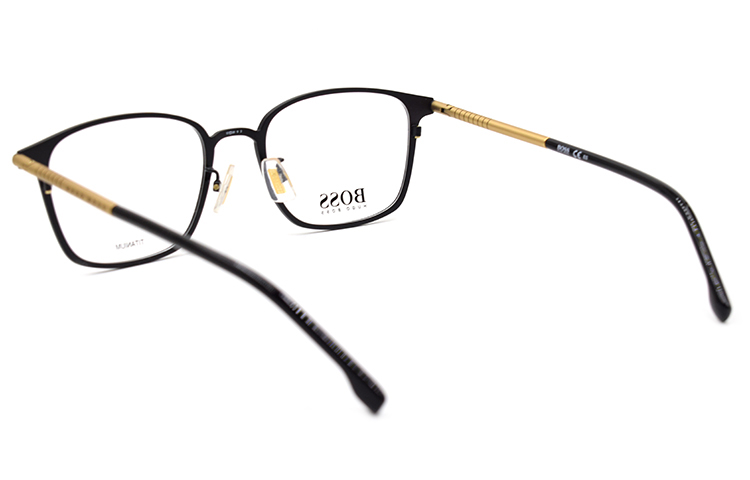 Shop HUGO BOSS Lightweight Titanium Matte Black Square Optical Glasses for Men BOSS1071/F-53-I46