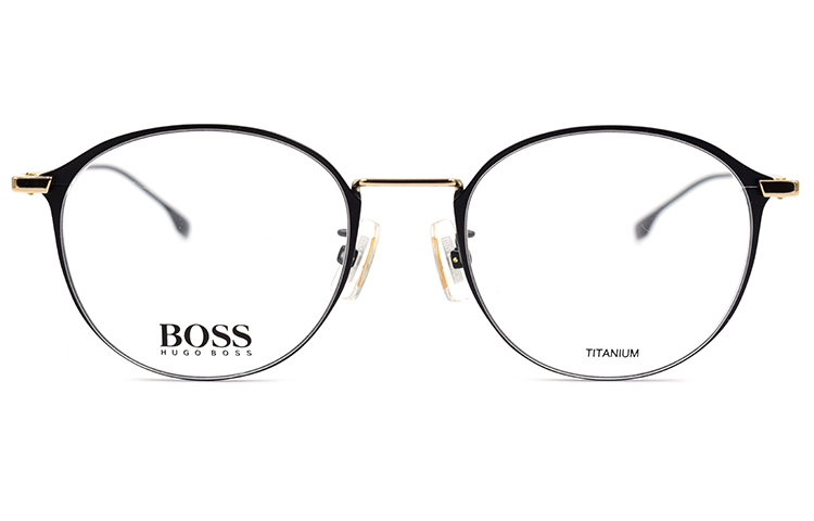 HUGO BOSS Lightweight Titanium Series Optical Glasses Men Black/Gold. BOSS1068F-51-I46