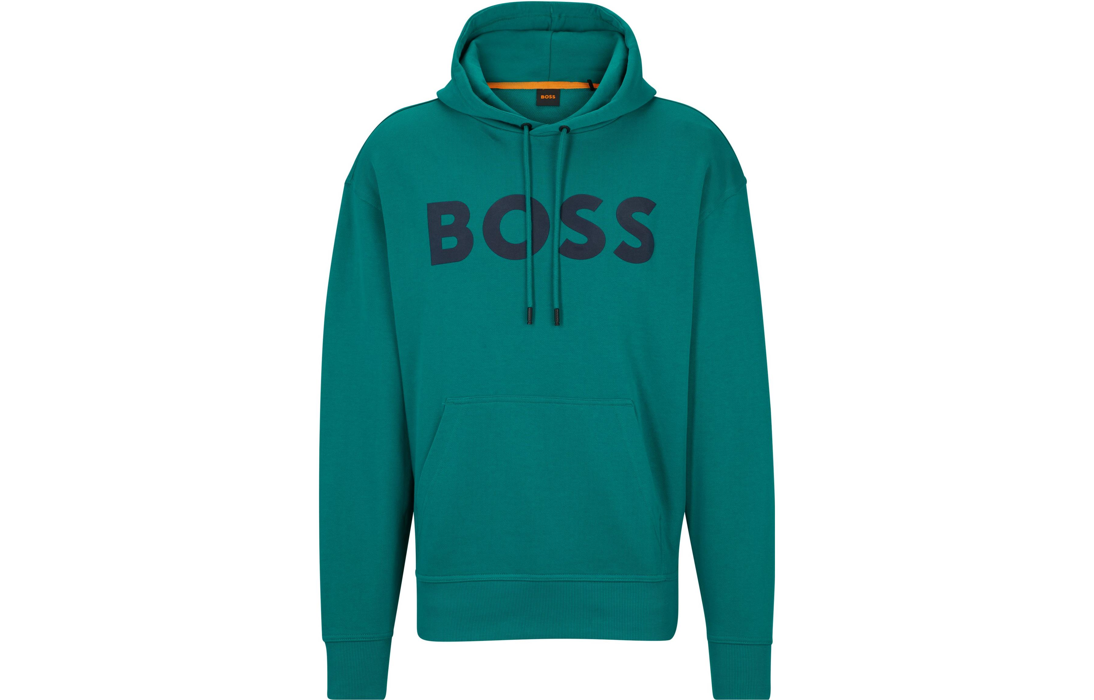 HUGO BOSS Logo-Print French Terry Hoodie Deep Green 50487134-303
