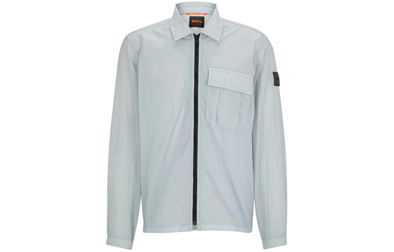 HUGO BOSS Logo Collar Jacket for Men Grey 50494870-050