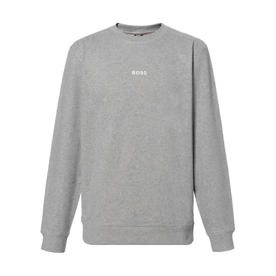 HUGO BOSS Logo Cotton Pullover Sweatshirt Light Grey 50462828-051