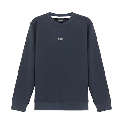 HUGO BOSS Logo Crewneck Long-Sleeve Pullover Sweatshirt 50418949-404