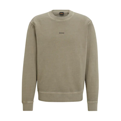 HUGO BOSS Logo Crewneck Long Sleeve Sweatshirt Green Mens 50472271-336