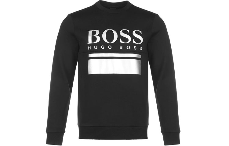 HUGO BOSS Logo Crewneck Long Sleeve Sweatshirt Men’s Black 50434921-009