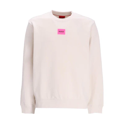 HUGO BOSS Logo Crewneck Pullover Long-Sleeve Sweatshirt Men Off-White 50447964-121