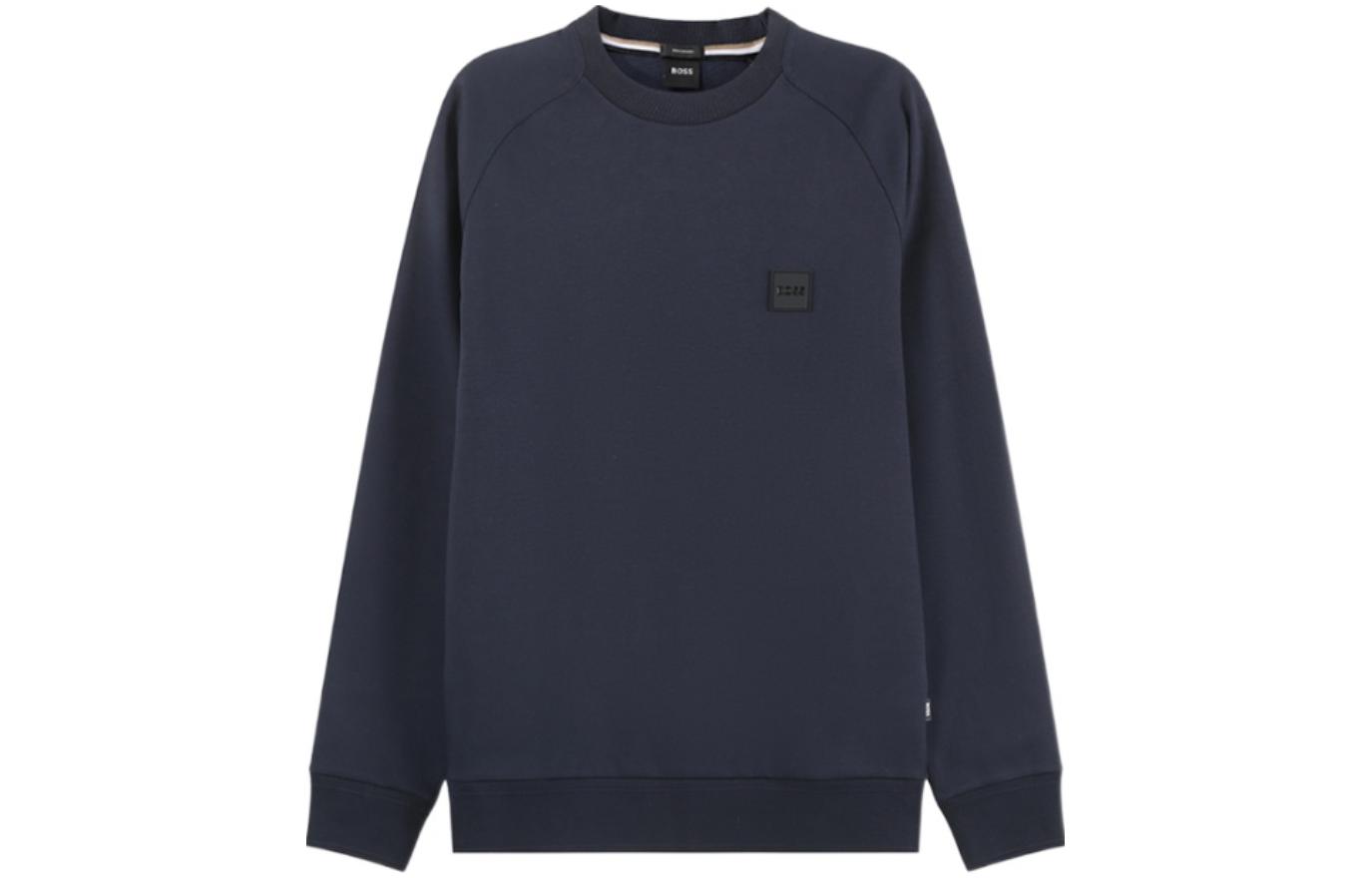 HUGO BOSS Logo Crewneck Pullover Long Sleeve Sweatshirt Navy Men’s. 50486951-405