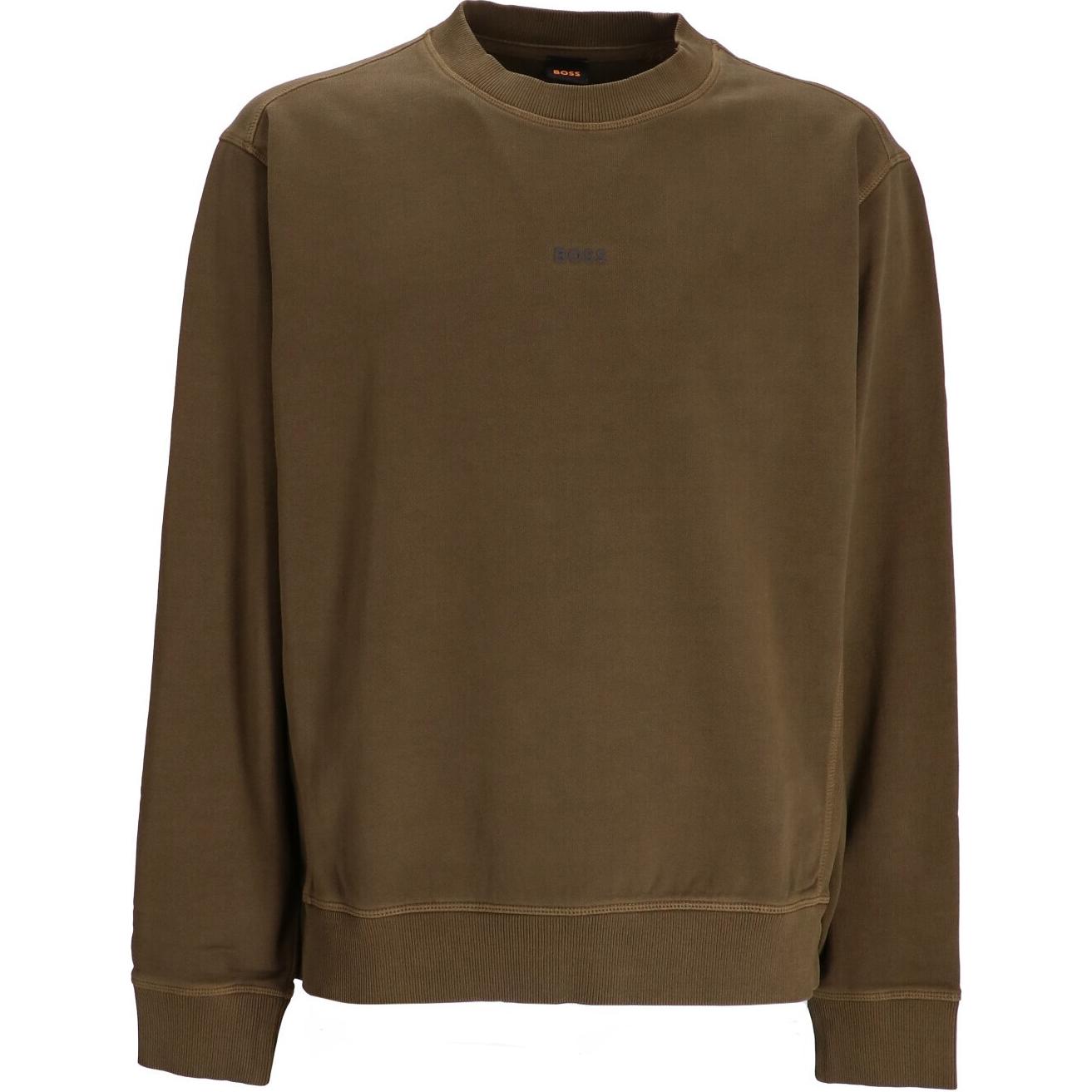 HUGO BOSS Logo Crewneck Pullover Sweatshirt Brown 50472271-368