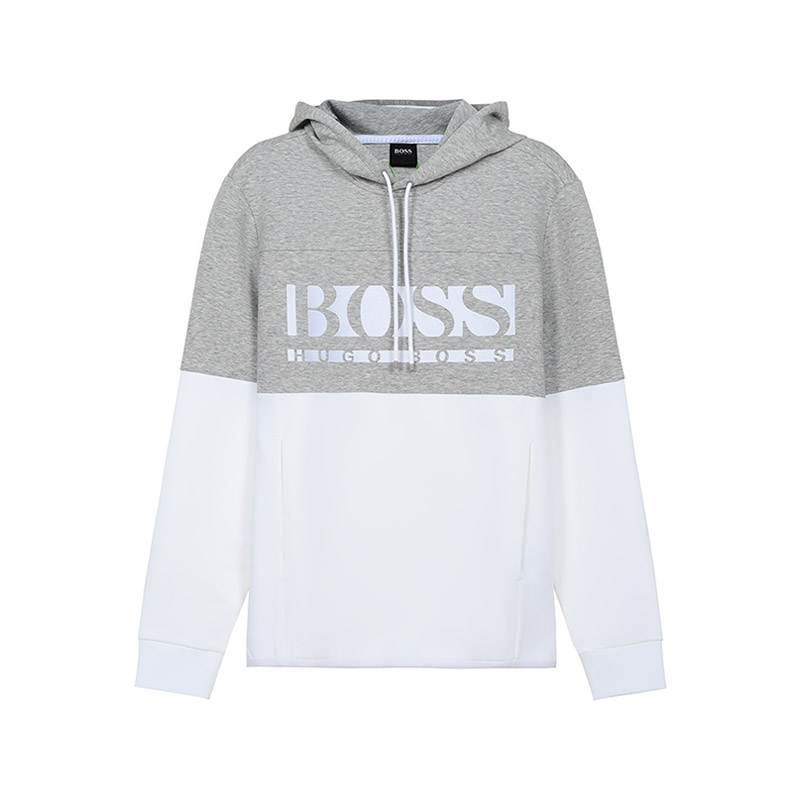 HUGO BOSS Logo Embroidered Casual Sweatshirt Men’s Light Grey 50451159-100 圖 2
