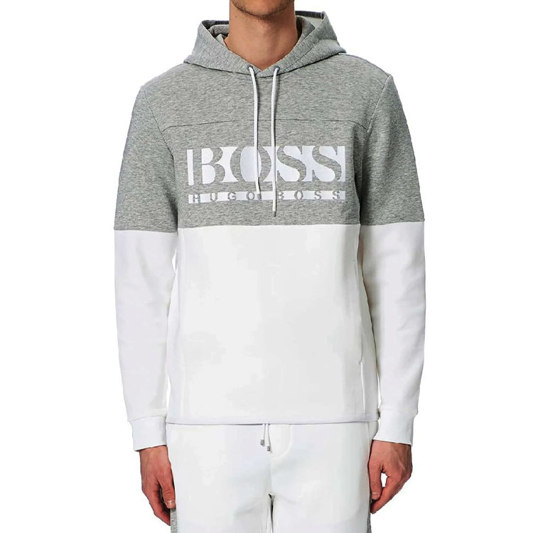 HUGO BOSS Logo Embroidered Casual Sweatshirt Men’s Light Grey 50451159-100 圖 4