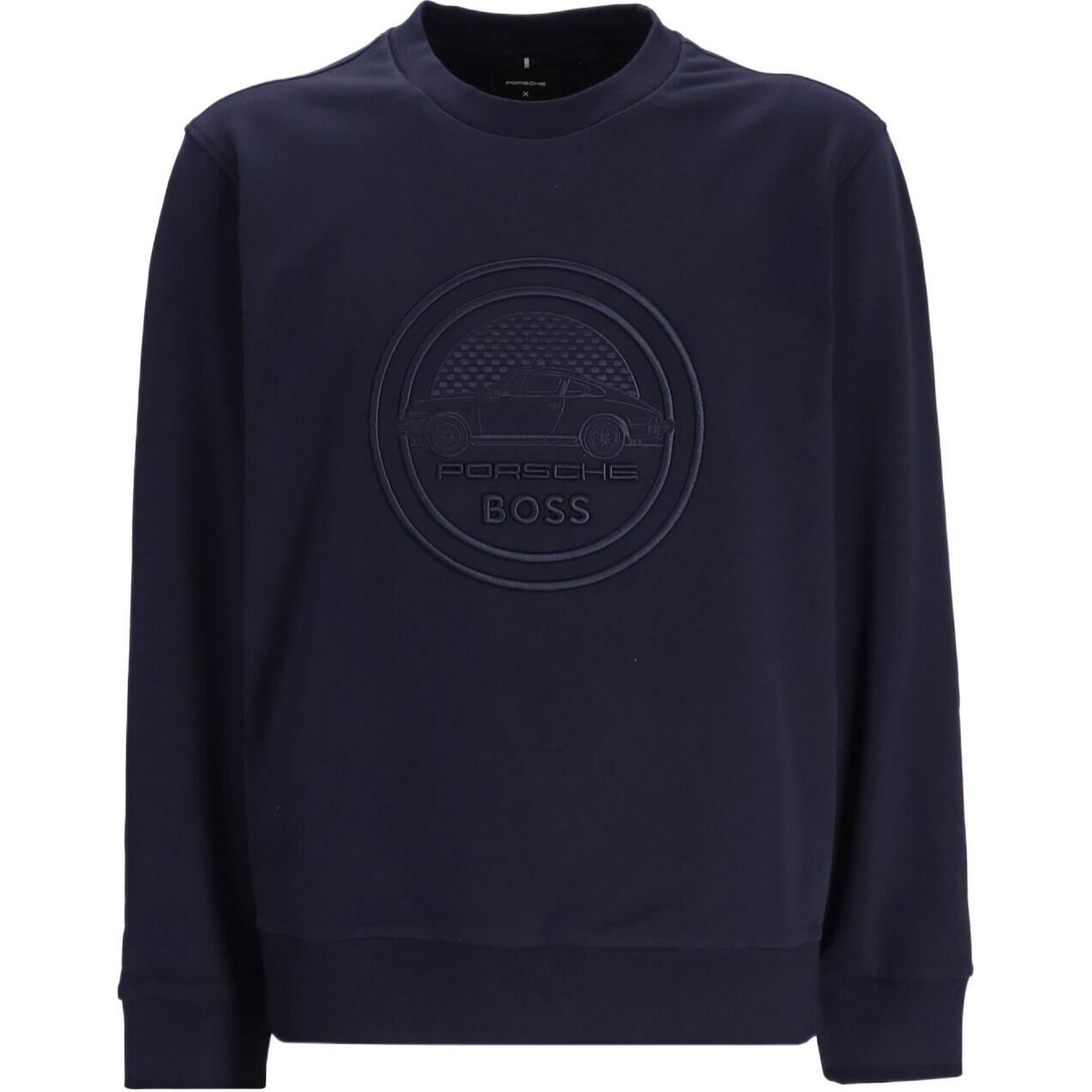 HUGO BOSS Logo Embroidered Crewneck Sweatshirt Navy Blue () 50507788-404